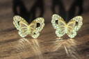 周大生黃金耳飾5G足金雙層蝴蝶金耳釘生日禮物送女友 小仙蝶 1.58g 曬單實(shí)拍圖