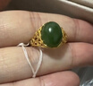 周六福（ZLF）  金鑲玉戒指女大氣足金和田碧玉戒指送媽媽送老婆生日禮物 14號（可調節） 曬單實(shí)拍圖
