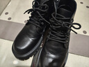 井邁【牛皮】馬丁靴男中幫英倫秋冬款增高黑色高幫皮鞋機車(chē)工裝短靴子 黑色中幫拉鏈【四季款】 43 碼（=運動(dòng)鞋44） 曬單實(shí)拍圖