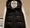 鴨鴨羽絨馬甲女外穿2025秋冬新款時(shí)尚連帽坎肩馬夾背心百搭羽絨服外套 黑色 L 曬單實(shí)拍圖