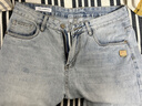 馬克華菲美式高街破洞牛仔褲男士2026春季潮流青年直筒褲寬松闊腿褲子男褲 曬單實(shí)拍圖