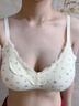 貓人【小胸聚攏 】碎花蕾絲邊純棉內衣女無(wú)痕提拉青少年學(xué)生文胸罩 曬單實(shí)拍圖