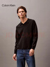 Calvin Klein高級成衣系列秋季男士商務(wù)休閑通勤ck簡(jiǎn)約純色POLO領(lǐng)長(cháng)袖針織衫 UB1-太空黑 S 曬單實(shí)拍圖