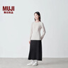 MUJI 女式 使用大豆纖維羅紋編織圓領(lǐng)長(cháng)袖T恤上衣打底衫女裝 BB2QMA4A 象牙色 M （160/84A） 曬單實(shí)拍圖