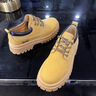 Jeep吉普馬丁靴男春季新款低幫英倫風(fēng)潮流休閑皮鞋防滑工裝大黃靴子男 土黃【四季款】 標準運動(dòng)鞋碼 41 曬單實(shí)拍圖