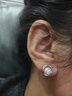 周六福S925銀珍珠耳釘耳飾38婦女節禮物女X0913494 7.5-8mm 一對 曬單實(shí)拍圖
