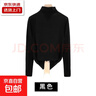 半高領(lǐng)打底衫女2025冬季內搭保暖上衣女可外穿修身長(cháng)袖t恤女TZ 黑色 2XL 曬單實(shí)拍圖