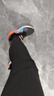LI-NING 1990李寧男鞋跑步鞋輕便減震耐磨秋季休閑運動(dòng)鞋防水防滑皮面男鞋 黑桔D2017 44 曬單實(shí)拍圖