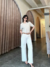 周淼ZHOUMIAO【Row老錢(qián)美學(xué)】白色低腰女士牛仔褲 純棉百搭直筒褲 純凈白 M （加長(cháng)） 褲長(cháng)107腰圍76 拍照樣 曬單實(shí)拍圖
