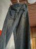 自由系窄版闊腿牛仔褲女春秋季2025新款小個(gè)子直筒高腰顯瘦彈力拖地褲 曬單實(shí)拍圖