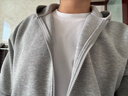 優(yōu)衣庫合作款/男裝女裝寬松連帽拉鏈運動(dòng)開(kāi)衫/長(cháng)袖外套衛衣485735 03 灰色 L 曬單實(shí)拍圖