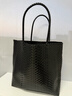 MUJI 手編包 環(huán)保材料 手提包菜籃子 編織包草編包 包包 女包 黑色 大 長(cháng)30*寬12*高30cm 曬單實(shí)拍圖