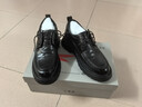 紅蜻蜓（RED DRAGONFLY）商務(wù)休閑男鞋隱形內增高皮鞋男士手抓紋德比鞋通勤白領(lǐng)結婚鞋子 黑色 -增高款（5.5cm） 37 曬單實(shí)拍圖