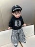 愛(ài)莉安娜男童春季衣服2026新款韓版童裝寶寶套裝春款兒童衛衣格子褲兩件套 格子套裝 80 cm 曬單實(shí)拍圖
