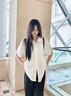 Shelley Jones白色冰絲短袖襯衫男款夏季cleanfit情侶半截袖韓系高級感翻領(lǐng)襯衣 白色 XL [推薦120-140斤] 曬單實(shí)拍圖
