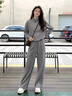 宏資琦衛衣女裝運動(dòng)服套裝2026年春季新款韓版寬松時(shí)尚闊腿褲休閑兩件裝 灰色 M 曬單實(shí)拍圖