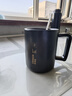 炊大皇馬克杯陶瓷杯茶杯經(jīng)典黑白泡茶杯咖啡杯早餐杯果汁水杯 黑色420ml 曬單實(shí)拍圖