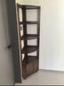 羅森（LUOSEN）全實(shí)木角柜墻角置物架轉角三角柜收納書(shū)柜胡桃五層 曬單實(shí)拍圖