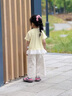 班喜迪女童短袖t恤夏季2026新款女寶寶洋氣公主薄款上衣兒童夏裝小童裝 淺黃 100 曬單實(shí)拍圖