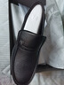 奧康（Aokang）男鞋牛皮套腳圓頭舒適商務(wù)休閑鞋G93211098 黑色39碼 曬單實(shí)拍圖