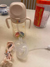 貝因愛(ài)直飲吸管奶瓶一歲以上2歲3歲-6歲寶寶ppsu防摔防漏喝奶喝水學(xué)飲杯 奶瓶+吸水嘴+彩虹背帶 330ml 曬單實(shí)拍圖