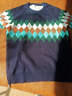 男童男大童文藝風(fēng)菱格男寶寶插肩袖毛衣針織圓領(lǐng)套頭衫休閑上衣 藏青色 150 曬單實(shí)拍圖