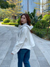 Teenie Weenie小熊女裝外套2026年春季新款簡(jiǎn)約大方可調節抽繩連帽潮流夾克上衣 象牙白 M 曬單實(shí)拍圖