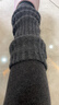 拾襪記羊毛襪套秋冬季深灰色翻邊腿套保暖顯瘦堆堆小腿襪搭配鯊魚(yú)褲 曬單實(shí)拍圖