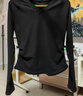 歐迪芬打底衫女時(shí)尚V領(lǐng)無(wú)痕內搭女收腰顯瘦秋冬軟磨毛柔軟長(cháng)袖T恤黑M 曬單實(shí)拍圖