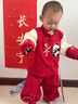 G.duck小黃鴨周歲禮服男寶寶抓周衣服中國風(fēng)百天喜慶嬰兒分體套裝春秋季 紅色 90 建議1~2歲【80-90cm】cm 曬單實(shí)拍圖