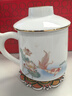 景德鎮（jdz）陶瓷茶杯高檔描金茶漏杯帶蓋簡(jiǎn)約馬克杯辦公杯高檔圣誕禮物錦鯉 曬單實(shí)拍圖