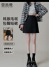 雪茜曼毛呢半身裙包臀裙女秋冬韓版百搭A字裙高腰顯瘦小個(gè)子短裙 曬單實(shí)拍圖