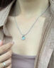 中國黃金（CHINA GOLD）S925銀海藍寶月光石項鏈女款鎖骨鏈掛墜婦女節生日禮物送女友老婆 【今/次日達】海藍寶月光石項鏈 曬單實(shí)拍圖