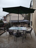 依爾戶(hù)外桌椅帶傘組合庭院露天陽(yáng)臺藤椅休閑室外鐵藝防水防曬露臺泡茶 150長(cháng)方桌+6椅+中柱傘 曬單實(shí)拍圖