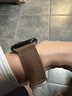 原裝適用柔軟復古瘋馬皮適配蘋(píng)果iwatch4946MMapplewatch真皮表帶 棕色銀扣 S10 46mm 曬單實(shí)拍圖