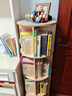 旋轉書(shū)架實(shí)木色可移動(dòng)客廳簡(jiǎn)易落地置物架360度家用學(xué)生書(shū)柜轉角 加厚升級- 胡桃色173 【自行安裝】有安裝教程 曬單實(shí)拍圖