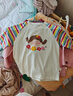 歐姆熊女童長(cháng)袖t恤春秋款2026新款小童開(kāi)春上衣女孩寶寶兒童春裝打底衫T 米色 均碼 M 100c 曬單實(shí)拍圖