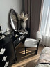 懋儀奶油風(fēng)實(shí)木化妝椅衣梳妝臺專(zhuān)用椅主臥衣帽間梳妝凳法式中古梳妝椅 米白色【羊羔絨】黑檀色木架-進(jìn)口橡膠木 舒適坐感 曬單實(shí)拍圖