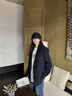 周淼ZHOUMIAO 2025春秋新款高級設計感女士黑色休閑小西裝外套女 藏青色現貨 S 推薦110斤以?xún)?曬單實(shí)拍圖