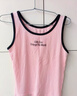 短款小吊帶女內搭外穿瑜伽運動(dòng)背心夏季防走光螺紋棉字母打底上衣 粉色 M 曬單實(shí)拍圖