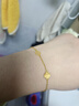 周六福（ZLF）  黃金手鏈女款足金999閃砂花朵四葉草手串 計價(jià) 16+3cm尾鏈 - 2.2g 曬單實(shí)拍圖
