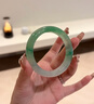 緬甸a貨冰種飄綠花圓條翡翠手鐲老坑正圈貴妃玉鐲子平安鐲女款 曬單實(shí)拍圖