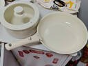 卡羅特陶瓷可拆卸手柄平底不粘鍋具套裝三件煎炒菜湯煮奶把手可拆電磁爐 曬單實(shí)拍圖