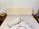 名創(chuàng  )優(yōu)品床頭靠墊軟包 可拆洗靠枕靠背墊防撞床頭大靠枕背墊 泰迪絨-奶油白 180cm*60cm*8cm 含枕芯 【套床頭】 曬單實(shí)拍圖