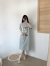 貓人【100%純棉】睡裙女士睡衣女春夏短袖長(cháng)裙抑菌防螨家居服外穿新品 曬單實(shí)拍圖