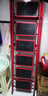 起重工具爬梯人字梯室內加厚多功能碳鋼花架梯便攜梯子家用折疊梯 【全碳鋼】紅色六步扶手梯 曬單實(shí)拍圖