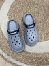 大嘴猴踩屎感洞洞鞋男士夏季新款厚底防滑沙灘包頭EVA防臭拖鞋男戶(hù)外穿 灰色 42-43 標準碼【265mm】 曬單實(shí)拍圖