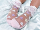 迪士尼（Disney）兒童襪子春夏網(wǎng)紗透氣女孩棉襪冰雪花邊中筒襪DSP3582四雙18-20cm 曬單實(shí)拍圖