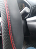JZCP汽車(chē)方向盤(pán)套四季通用真皮防滑吸汗超薄高檔耐磨保護男款把套用品 馬自達6昂克賽拉CX5阿特茲CX4馬自達3睿翼8 黑色紅線(xiàn) 帶車(chē)標款 曬單實(shí)拍圖