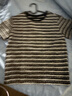 三彩2025夏季新款香風(fēng)條紋T恤肌理感圓領(lǐng)短袖套頭衫休閑M 曬單實(shí)拍圖